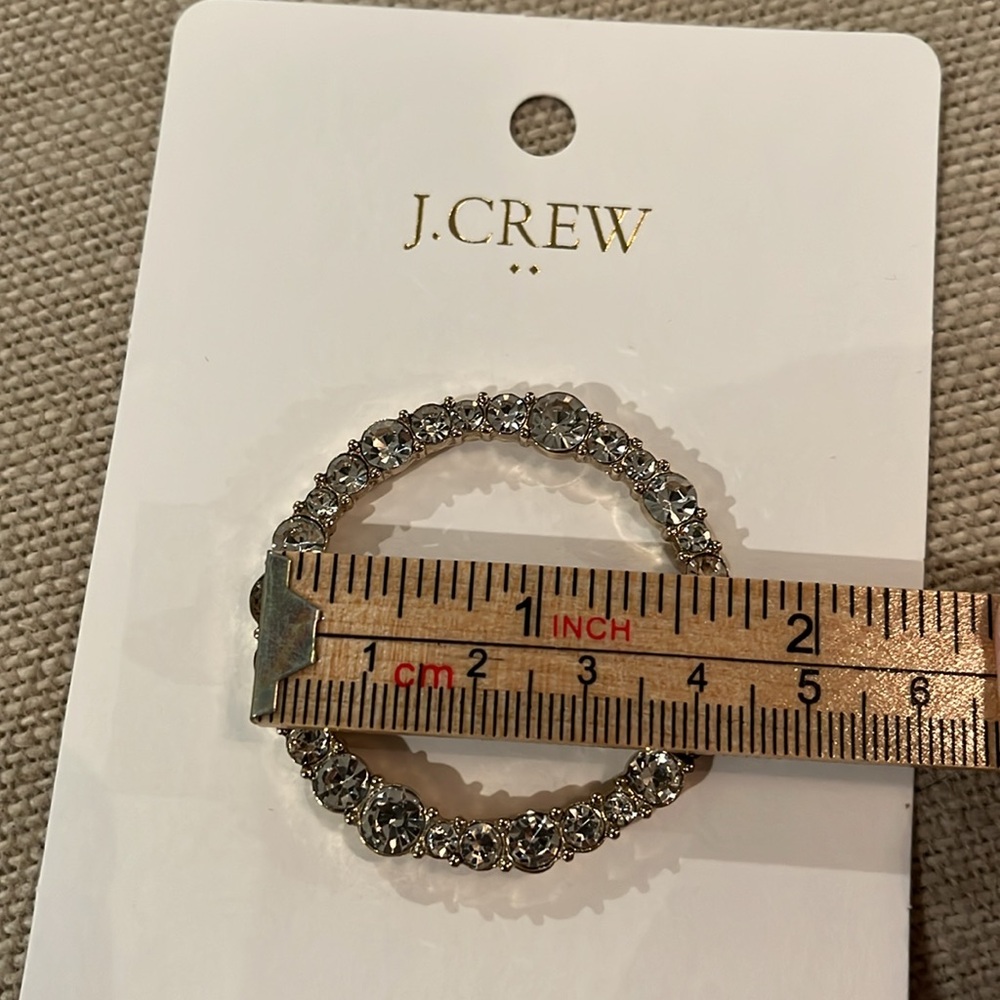 J. Crew Circle Circle Rhinestone Hair Barrette/NWT - Picture 5 of 8